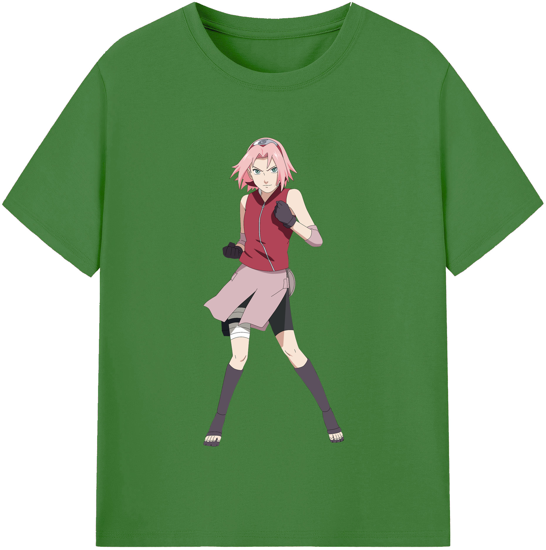 （画像用） NARUTO -ナルト- 春野サクラ Haruno Sakura レディースカジュアルプリントTシャツ（綿100％）